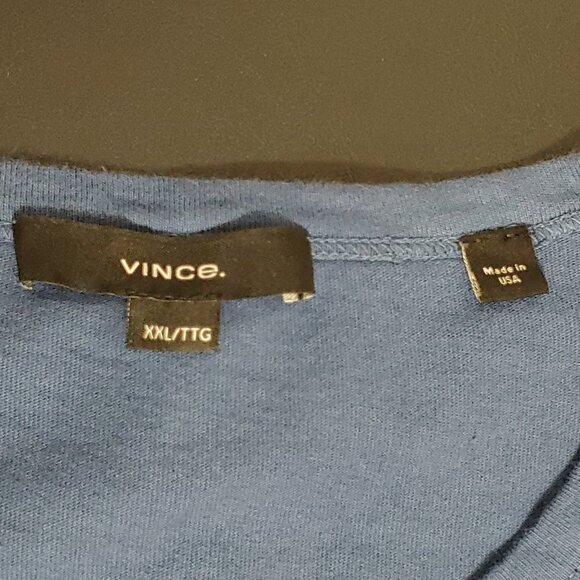 Vince Men's Short Sleeve T-Shirt  Blue, Solid  XXL - Picture 3 of 4